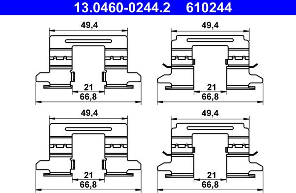 ATE 13.0460-0244.2 - Komplet pribora, Pločica disk kočnice www.molydon.hr