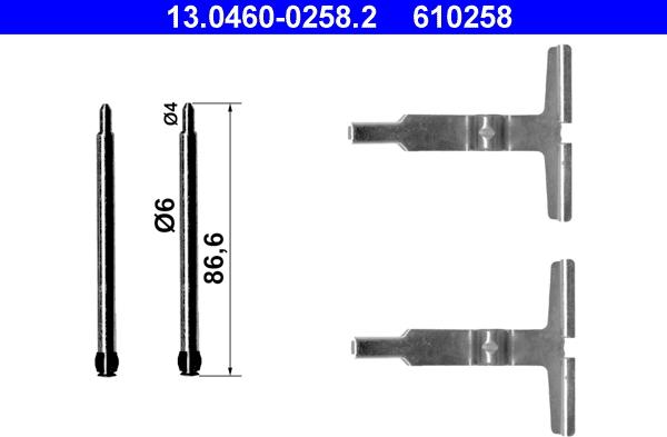 ATE 13.0460-0258.2 - Komplet pribora, Pločica disk kočnice www.molydon.hr