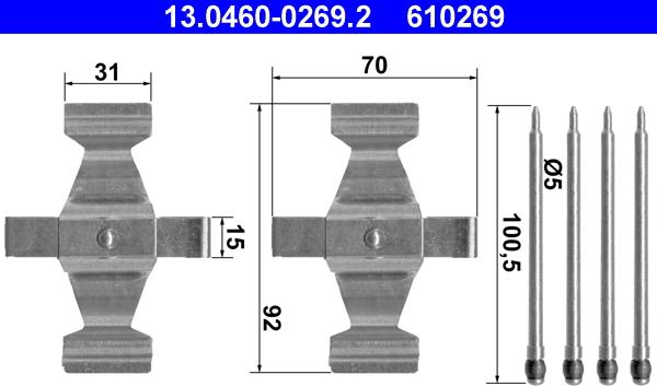 ATE 13.0460-0269.2 - Komplet pribora, Pločica disk kočnice www.molydon.hr