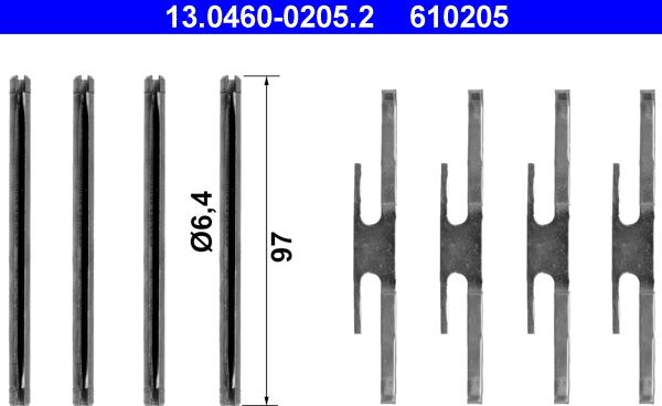 ATE 13.0460-0205.2 - Komplet pribora, Pločica disk kočnice www.molydon.hr