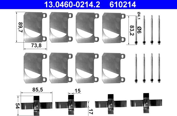 ATE 13.0460-0214.2 - Komplet pribora, Pločica disk kočnice www.molydon.hr