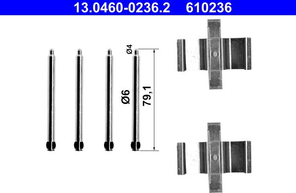 ATE 13.0460-0236.2 - Komplet pribora, Pločica disk kočnice www.molydon.hr