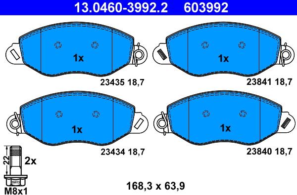 ATE 13.0460-3992.2 - Komplet Pločica, disk-kočnica www.molydon.hr