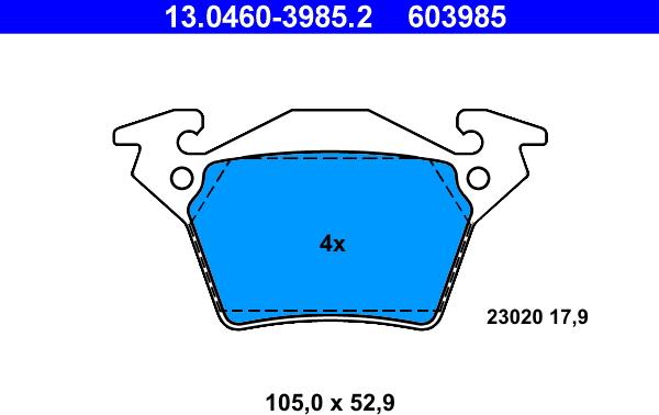 ATE 13.0460-3985.2 - Komplet Pločica, disk-kočnica www.molydon.hr