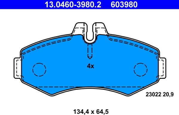 ATE 13.0460-3980.2 - Komplet Pločica, disk-kočnica www.molydon.hr