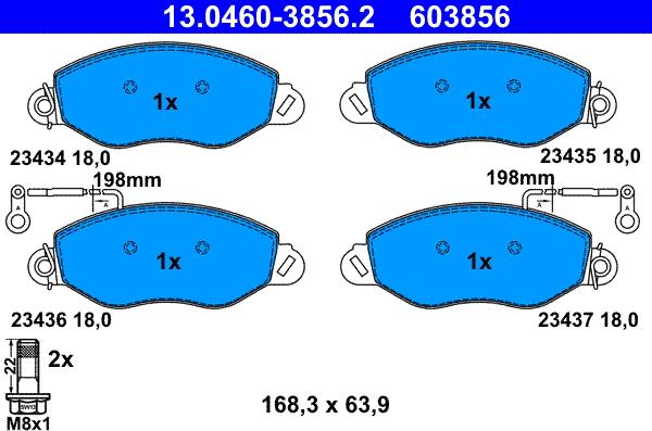 ATE 13.0460-3856.2 - Komplet Pločica, disk-kočnica www.molydon.hr