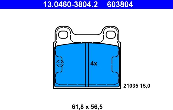 ATE 13.0460-3804.2 - Komplet Pločica, disk-kočnica www.molydon.hr