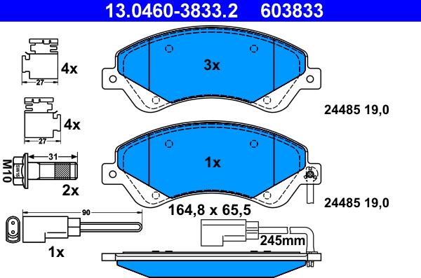 ATE 13.0460-3833.2 - Komplet Pločica, disk-kočnica www.molydon.hr