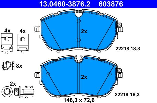 ATE 13.0460-3876.2 - Komplet Pločica, disk-kočnica www.molydon.hr