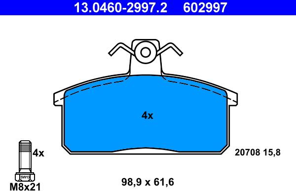 ATE 13.0460-2997.2 - Komplet Pločica, disk-kočnica www.molydon.hr