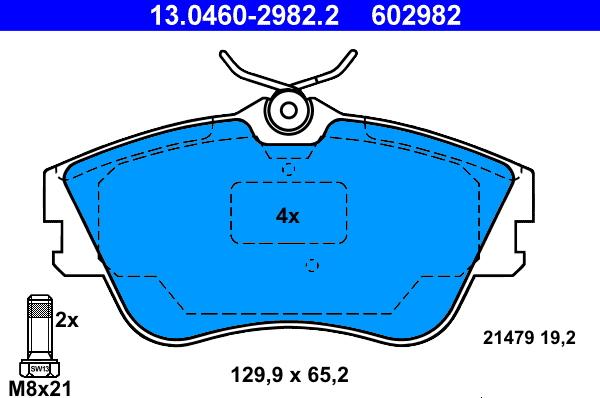 ATE 13.0460-2982.2 - Komplet Pločica, disk-kočnica www.molydon.hr