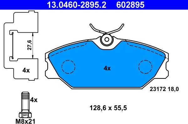 ATE 13.0460-2895.2 - Komplet Pločica, disk-kočnica www.molydon.hr