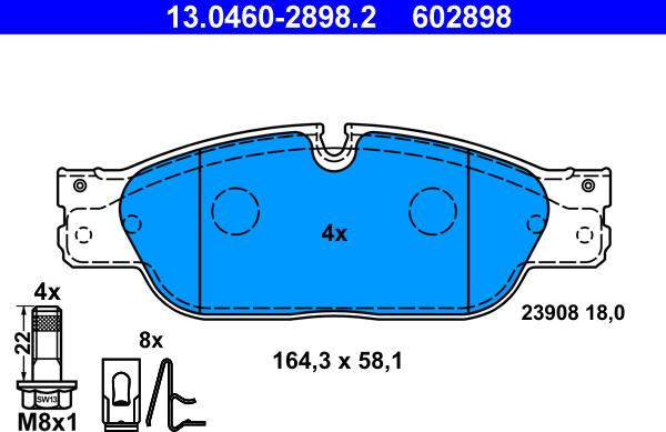 ATE 13.0460-2898.2 - Komplet Pločica, disk-kočnica www.molydon.hr