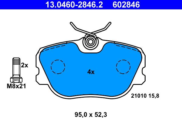 ATE 13.0460-2846.2 - Komplet Pločica, disk-kočnica www.molydon.hr