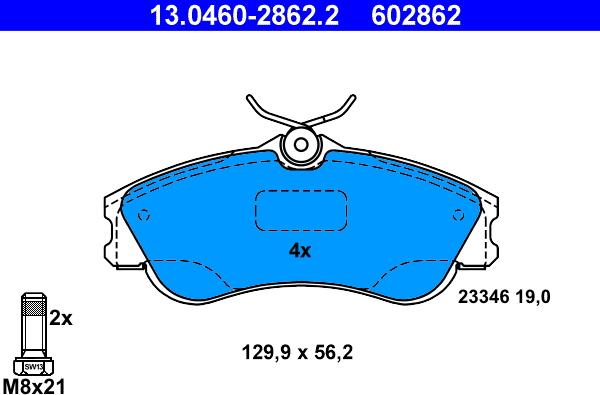 ATE 13.0460-2862.2 - Komplet Pločica, disk-kočnica www.molydon.hr