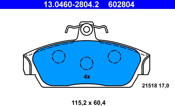 ATE 13.0460-2804.2 - Komplet Pločica, disk-kočnica www.molydon.hr