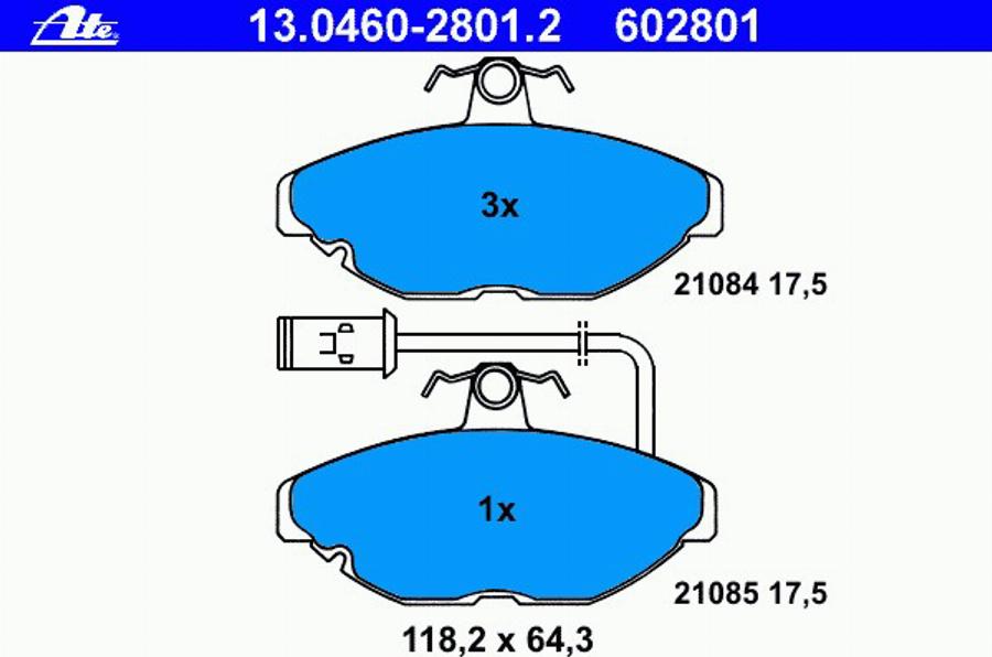 ATE 13.0460-2801.2 - Komplet Pločica, disk-kočnica www.molydon.hr