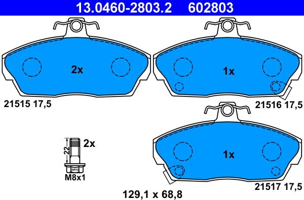 ATE 13.0460-2803.2 - Komplet Pločica, disk-kočnica www.molydon.hr