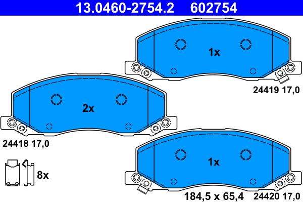 ATE 13.0460-2754.2 - Komplet Pločica, disk-kočnica www.molydon.hr