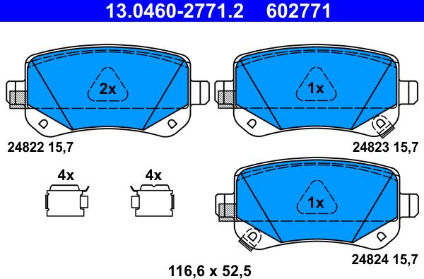 ATE 13.0460-2771.2 - Komplet Pločica, disk-kočnica www.molydon.hr