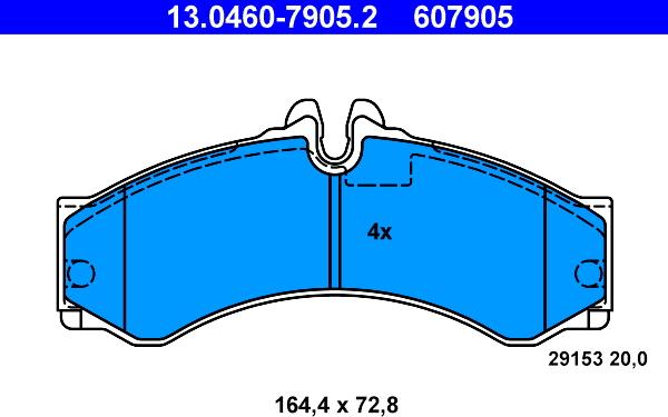 ATE 13.0460-7905.2 - Komplet Pločica, disk-kočnica www.molydon.hr