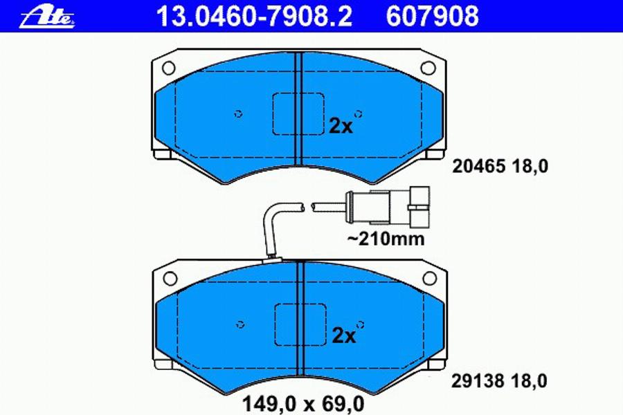 ATE 13046079082 - Komplet Pločica, disk-kočnica www.molydon.hr