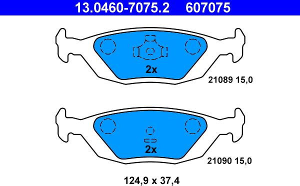 ATE 13.0460-7075.2 - Komplet Pločica, disk-kočnica www.molydon.hr