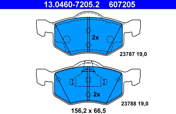 ATE 13.0460-7205.2 - Komplet Pločica, disk-kočnica www.molydon.hr