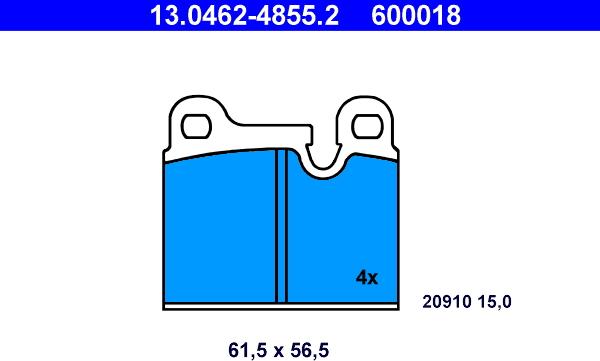 ATE 13.0462-4855.2 - Komplet Pločica, disk-kočnica www.molydon.hr