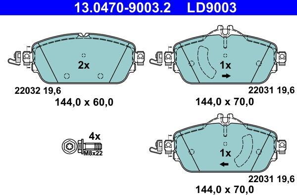 ATE 13.0470-9003.2 - Komplet Pločica, disk-kočnica www.molydon.hr