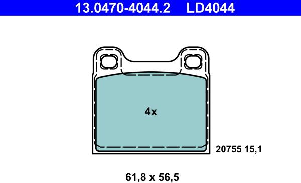 ATE 13.0470-4044.2 - Komplet Pločica, disk-kočnica www.molydon.hr