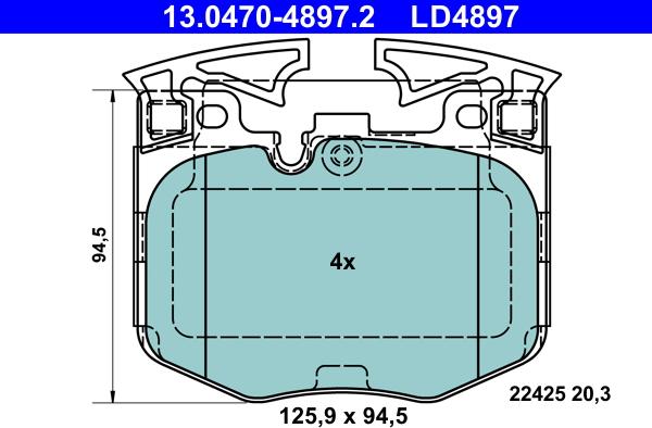 ATE 13.0470-4897.2 - Komplet Pločica, disk-kočnica www.molydon.hr