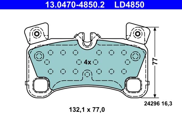 ATE 13.0470-4850.2 - Komplet Pločica, disk-kočnica www.molydon.hr