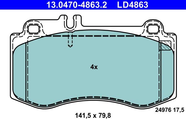 ATE 13.0470-4863.2 - Komplet Pločica, disk-kočnica www.molydon.hr