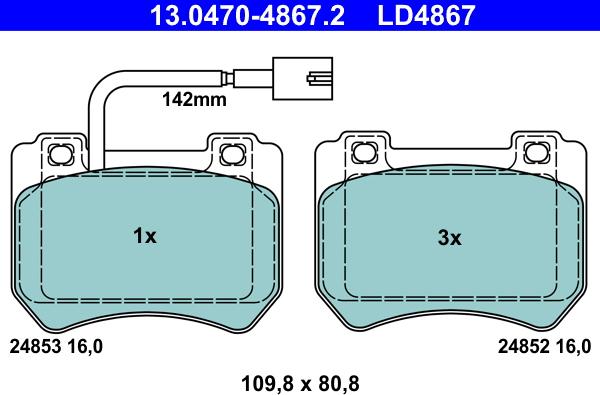 ATE 13.0470-4867.2 - Komplet Pločica, disk-kočnica www.molydon.hr