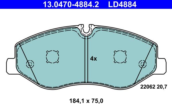 ATE 13.0470-4884.2 - Komplet Pločica, disk-kočnica www.molydon.hr