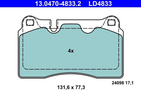 ATE 13.0470-4833.2 - Komplet Pločica, disk-kočnica www.molydon.hr