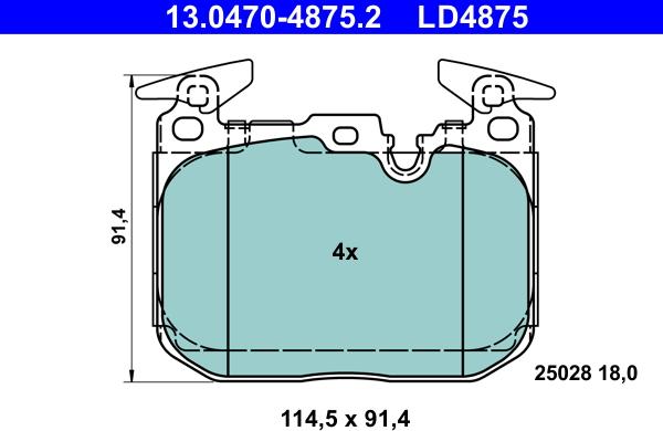 ATE 13.0470-4875.2 - Komplet Pločica, disk-kočnica www.molydon.hr