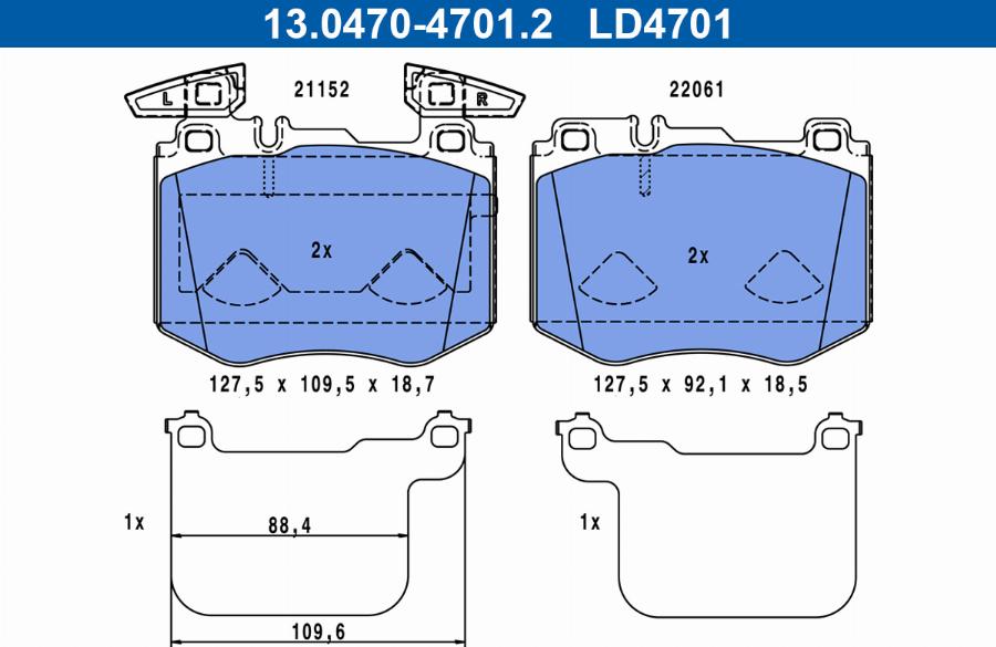 ATE 13.0470-4701.2 - Komplet Pločica, disk-kočnica www.molydon.hr