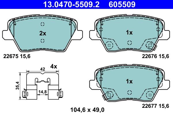 ATE 13.0470-5509.2 - Komplet Pločica, disk-kočnica www.molydon.hr