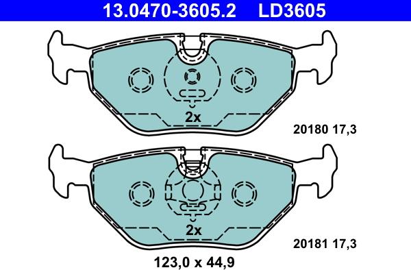 ATE 13.0470-3605.2 - Komplet Pločica, disk-kočnica www.molydon.hr