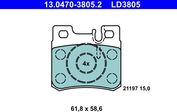 ATE 13.0470-3805.2 - Komplet Pločica, disk-kočnica www.molydon.hr