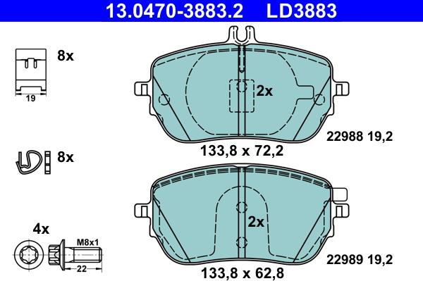 ATE 13.0470-3883.2 - Komplet Pločica, disk-kočnica www.molydon.hr