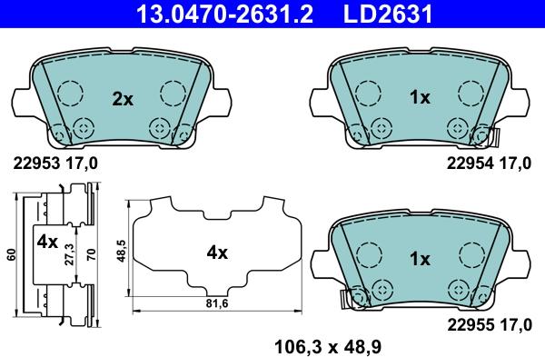 ATE 13.0470-2631.2 - Komplet Pločica, disk-kočnica www.molydon.hr