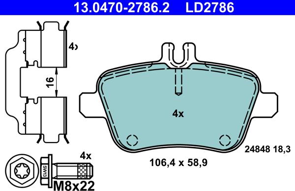 ATE 13.0470-2786.2 - Komplet Pločica, disk-kočnica www.molydon.hr