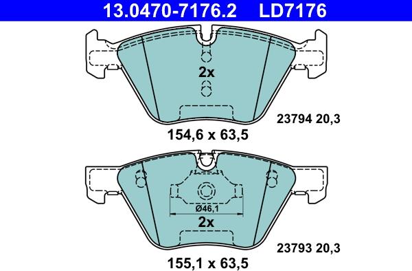 ATE 13.0470-7176.2 - Komplet Pločica, disk-kočnica www.molydon.hr