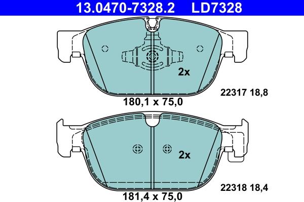 ATE 13.0470-7328.2 - Komplet Pločica, disk-kočnica www.molydon.hr