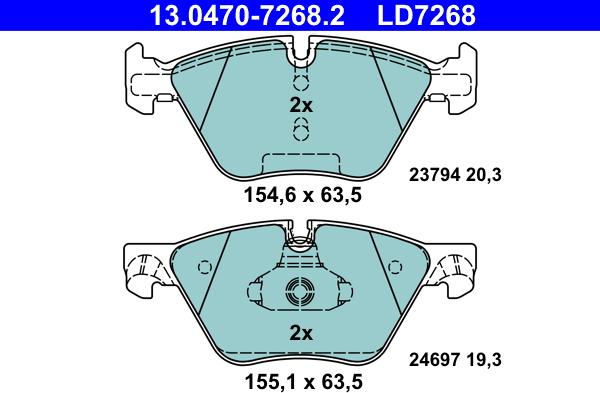 ATE 13.0470-7268.2 - Komplet Pločica, disk-kočnica www.molydon.hr