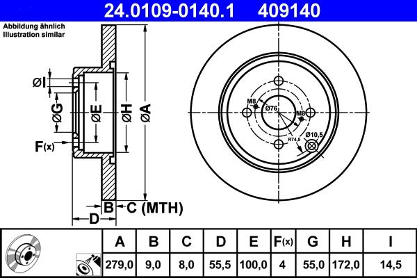 ATE 24.0109-0140.1 - Kočioni disk www.molydon.hr