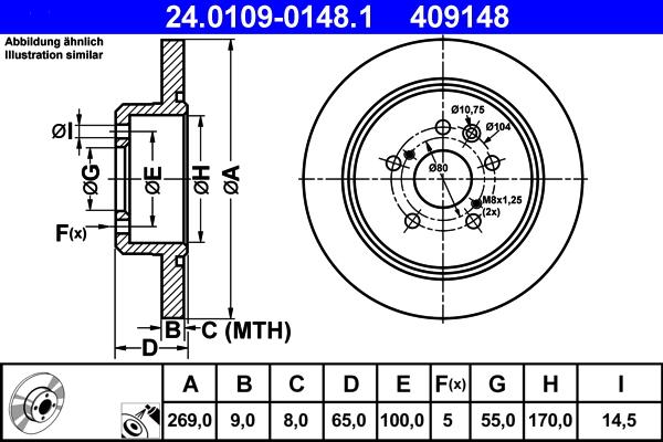 ATE 24.0109-0148.1 - Kočioni disk www.molydon.hr